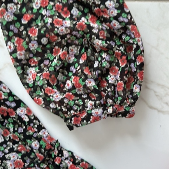 NWT REBECCA MINKOFF Rosemary Floral Dress black floral print Size Medium peasant - Picture 17 of 17